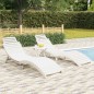 vidaXL Sonnenliegen 2 Stk. mit Tisch Weiß Massivholz Akazie vidaXL Sonnenliegen 2 Stk. mit Tisch Weiß Massivholz Akazie