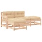 vidaXL 4-tlg. Garten-Lounge-Set mit Kissen Massivholz vidaXL 4-tlg. Garten-Lounge-Set mit Kissen Massivholz
