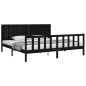 vidaXL Massivholzbett mit Kopfteil Schwarz 200x200 cm vidaXL Massivholzbett mit Kopfteil Schwarz 200x200 cm