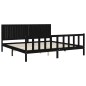 vidaXL Massivholzbett mit Kopfteil Schwarz 200x200 cm vidaXL Massivholzbett mit Kopfteil Schwarz 200x200 cm