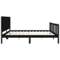 vidaXL Massivholzbett mit Kopfteil Schwarz 200x200 cm vidaXL Massivholzbett mit Kopfteil Schwarz 200x200 cm