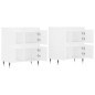 vidaXL Sideboards 2 Stk. Weiß Holzwerkstoff vidaXL Sideboards 2 Stk. Weiß Holzwerkstoff