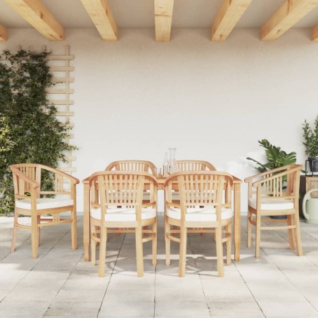 vidaXL 7-tlg. Garten-Essgruppe Massivholz Teak