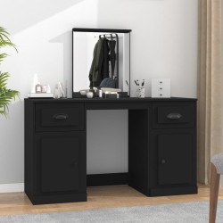 vidaXL Schminktisch mit Spiegel Schwarz 130x50x132,5 cm