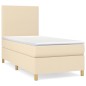 vidaXL Boxspringbett mit Matratze Creme 90x200 cm Stoff vidaXL Boxspringbett mit Matratze Creme 90x200 cm Stoff