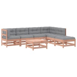 vidaXL 7-tlg. Garten-Lounge-Set mit Kissen Massivholz Douglasie