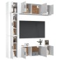 vidaXL 7-tlg. TV-Schrank-Set Weiß Holzwerkstoff vidaXL 7-tlg. TV-Schrank-Set Weiß Holzwerkstoff