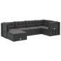 vidaXL 6-tlg. Garten-Lounge-Set mit Kissen Schwarz Poly Rattan vidaXL 6-tlg. Garten-Lounge-Set mit Kissen Schwarz Poly Rattan