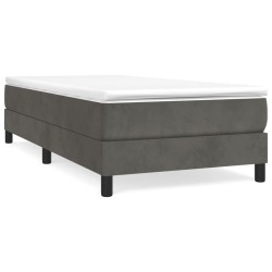 vidaXL Boxspringbett mit Matratze Dunkelgrau 100x200 cm Samt