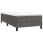 vidaXL Boxspringbett mit Matratze Dunkelgrau 100x200 cm Samt vidaXL Boxspringbett mit Matratze Dunkelgrau 100x200 cm Samt