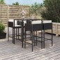 vidaXL 5-tlg. Gartenbar-Set mit Kissen Schwarz Poly Rattan vidaXL 5-tlg. Gartenbar-Set mit Kissen Schwarz Poly Rattan