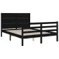 vidaXL Massivholzbett mit Kopfteil Schwarz 140x200 cm vidaXL Massivholzbett mit Kopfteil Schwarz 140x200 cm