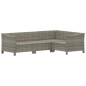 vidaXL 4-tlg. Garten-Lounge-Set mit Kissen Grau Poly Rattan vidaXL 4-tlg. Garten-Lounge-Set mit Kissen Grau Poly Rattan