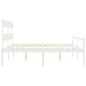 vidaXL Massivholzbett mit Kopfteil Weiß 200x200 cm vidaXL Massivholzbett mit Kopfteil Weiß 200x200 cm