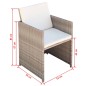 vidaXL Gartenstühle 2 Stk. mit Polstern und Kissen Poly Rattan Beige vidaXL Gartenstühle 2 Stk. mit Polstern und Kissen Poly Rattan Beige