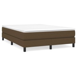 vidaXL Boxspringbett mit Matratze Dunkelbraun 160x200 cm Stoff