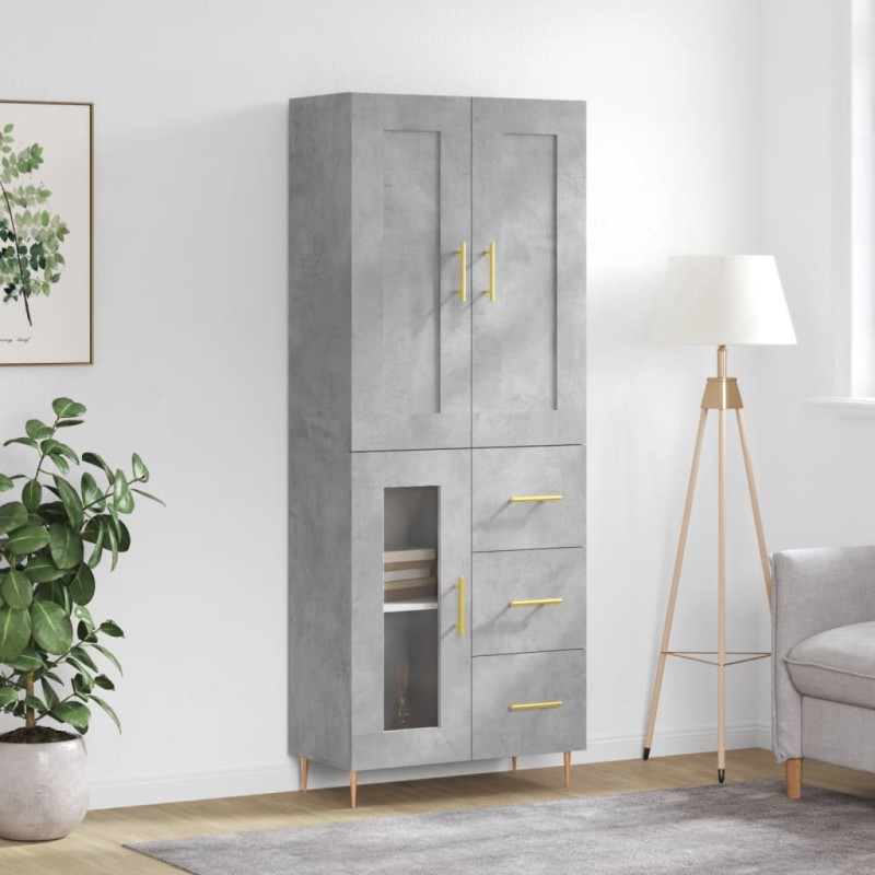 vidaXL Highboard Betongrau 69,5x34x180 cm Holzwerkstoff vidaXL Highboard Betongrau 69,5x34x180 cm Holzwerkstoff