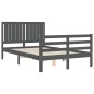 vidaXL Massivholzbett mit Kopfteil Grau 120x200 cm vidaXL Massivholzbett mit Kopfteil Grau 120x200 cm