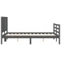 vidaXL Massivholzbett mit Kopfteil Grau 120x200 cm vidaXL Massivholzbett mit Kopfteil Grau 120x200 cm