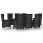 vidaXL 9-tlg. Garten-Essgruppe mit Kissen Schwarz Poly Rattan vidaXL 9-tlg. Garten-Essgruppe mit Kissen Schwarz Poly Rattan