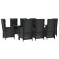 vidaXL 9-tlg. Garten-Essgruppe mit Kissen Schwarz Poly Rattan vidaXL 9-tlg. Garten-Essgruppe mit Kissen Schwarz Poly Rattan