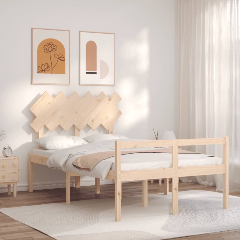 vidaXL Seniorenbett mit Kopfteil Massivholz vidaXL Seniorenbett mit Kopfteil Massivholz