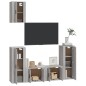 vidaXL 5-tlg. TV-Schrank-Set Grau Sonoma Holzwerkstoff vidaXL 5-tlg. TV-Schrank-Set Grau Sonoma Holzwerkstoff