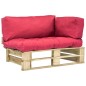vidaXL Outdoor-Sofa Paletten mit Kissen in Rot Kiefernholz vidaXL Outdoor-Sofa Paletten mit Kissen in Rot Kiefernholz