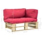vidaXL Outdoor-Sofa Paletten mit Kissen in Rot Kiefernholz vidaXL Outdoor-Sofa Paletten mit Kissen in Rot Kiefernholz