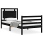 vidaXL Massivholzbett mit Kopfteil Schwarz 100x200 cm vidaXL Massivholzbett mit Kopfteil Schwarz 100x200 cm