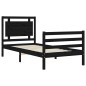 vidaXL Massivholzbett mit Kopfteil Schwarz 100x200 cm vidaXL Massivholzbett mit Kopfteil Schwarz 100x200 cm