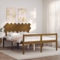 vidaXL Massivholzbett mit Kopfteil Honigbraun 140x190 cm vidaXL Massivholzbett mit Kopfteil Honigbraun 140x190 cm