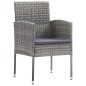 vidaXL 7-tlg. Garten-Essgruppe Grau und Schwarz Poly Rattan und Stahl vidaXL 7-tlg. Garten-Essgruppe Grau und Schwarz Poly Rattan und Stahl