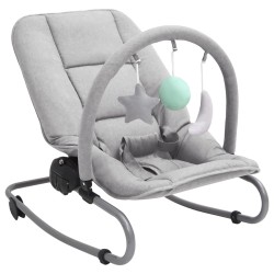 Babywippe Hellgrau Stahl
