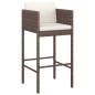 vidaXL 7-tlg. Gartenbar-Set mit Kissen Braun Poly Rattan vidaXL 7-tlg. Gartenbar-Set mit Kissen Braun Poly Rattan