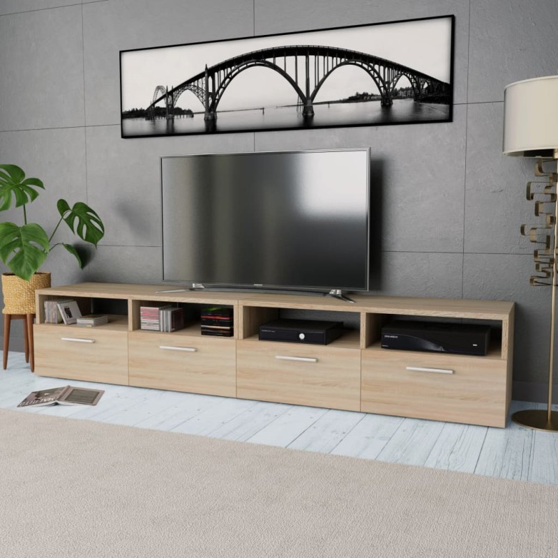 vidaXL 2 Stk. TV-Schränke Holzwerkstoff 95x35x36 cm Eiche vidaXL 2 Stk. TV-Schränke Holzwerkstoff 95x35x36 cm Eiche