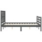 vidaXL Massivholzbett mit Kopfteil Grau 140x190 cm vidaXL Massivholzbett mit Kopfteil Grau 140x190 cm