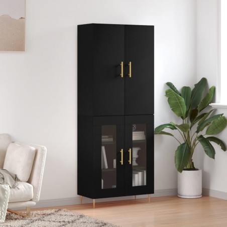 vidaXL Highboard Schwarz 69,5x34x180 cm Holzwerkstoff