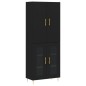 vidaXL Highboard Schwarz 69,5x34x180 cm Holzwerkstoff vidaXL Highboard Schwarz 69,5x34x180 cm Holzwerkstoff