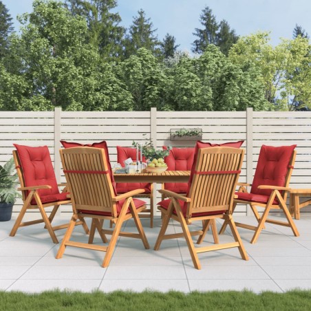 vidaXL Gartenstühle mit Kissen 6 Stk. Massivholz Teak