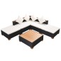 vidaXL 6-tlg. Garten-Lounge-Set mit Auflagen Poly Rattan Schwarz vidaXL 6-tlg. Garten-Lounge-Set mit Auflagen Poly Rattan Schwarz