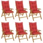 vidaXL Gartenstühle mit Kissen 6 Stk. Massivholz Teak vidaXL Gartenstühle mit Kissen 6 Stk. Massivholz Teak