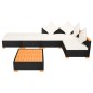 vidaXL 6-tlg. Garten-Lounge-Set mit Auflagen Poly Rattan Schwarz vidaXL 6-tlg. Garten-Lounge-Set mit Auflagen Poly Rattan Schwarz
