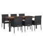 vidaXL 7-tlg. Garten-Essgruppe mit Kissen Schwarz Poly Rattan vidaXL 7-tlg. Garten-Essgruppe mit Kissen Schwarz Poly Rattan