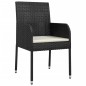 vidaXL 7-tlg. Garten-Essgruppe mit Kissen Schwarz Poly Rattan vidaXL 7-tlg. Garten-Essgruppe mit Kissen Schwarz Poly Rattan