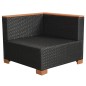 vidaXL 6-tlg. Garten-Lounge-Set mit Auflagen Poly Rattan Schwarz vidaXL 6-tlg. Garten-Lounge-Set mit Auflagen Poly Rattan Schwarz