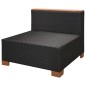 vidaXL 6-tlg. Garten-Lounge-Set mit Auflagen Poly Rattan Schwarz vidaXL 6-tlg. Garten-Lounge-Set mit Auflagen Poly Rattan Schwarz