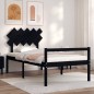 vidaXL Massivholzbett mit Kopfteil Schwarz 100x200 cm vidaXL Massivholzbett mit Kopfteil Schwarz 100x200 cm