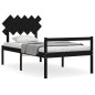 vidaXL Massivholzbett mit Kopfteil Schwarz 100x200 cm vidaXL Massivholzbett mit Kopfteil Schwarz 100x200 cm