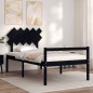 vidaXL Massivholzbett mit Kopfteil Schwarz 100x200 cm vidaXL Massivholzbett mit Kopfteil Schwarz 100x200 cm